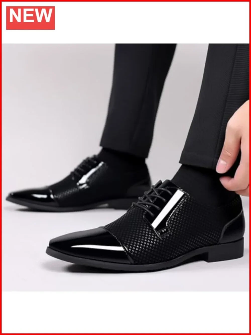 Patent Leather Oxfords Lace-up Formal Tuxedo Wedding Business Derby Shoes Cap